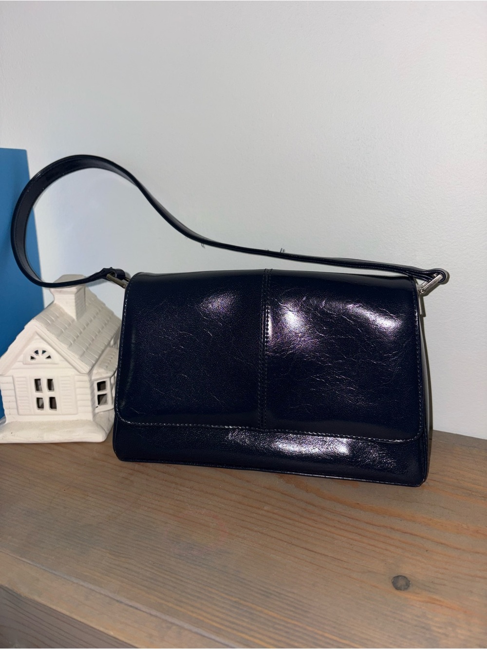 Vintage Liz Claiborne Navy Blue Shoulder Bag